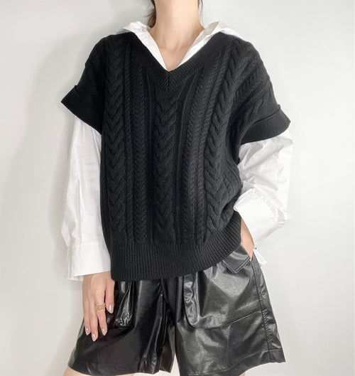 Zoey Knitted Vest Black