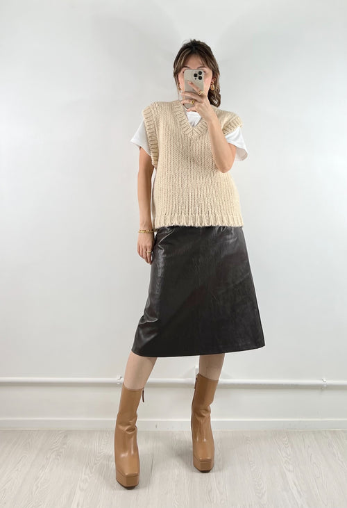 Sinead Faux-leather Skirt