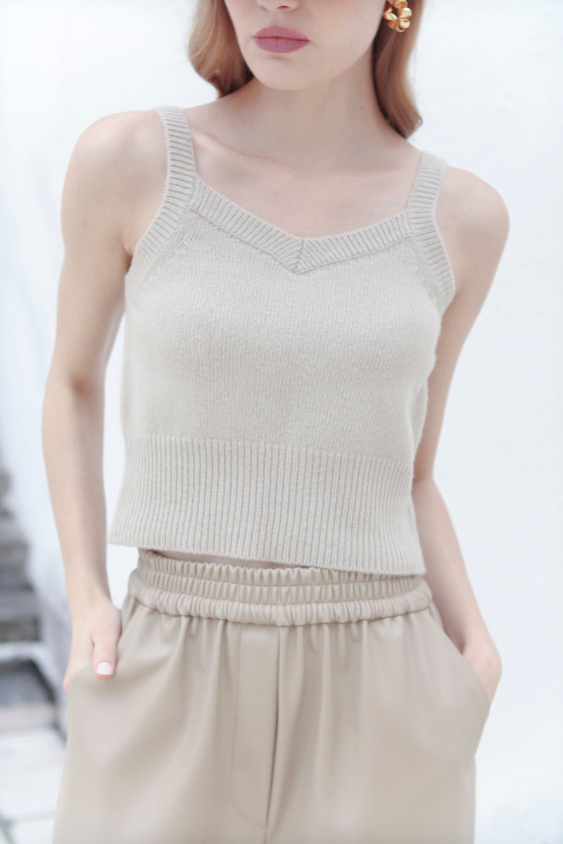 Ella Cropped Knit Tank Top