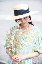 Ribbon Brim Straw Boater