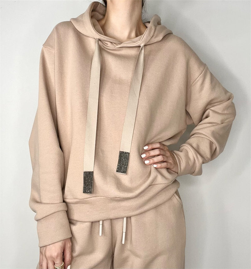 Karla Hooded Sweatshirt Beige