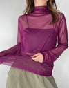 Remi Sheer Turtleneck Purple