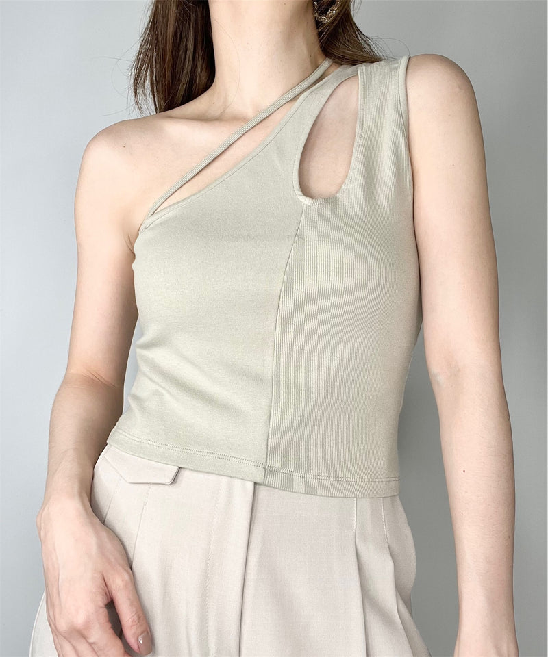 Alba Cut-out Tank Top Khaki