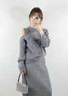 Jazlyn Cut-out Sweater Gray