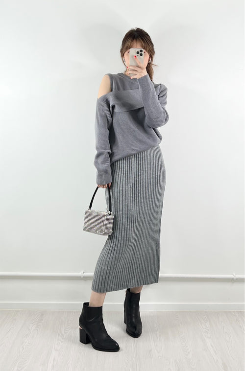 Jazlyn Cut-out Sweater Gray