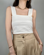 Ganni Cropped Tank Top White