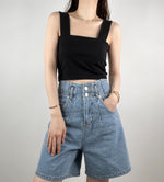 Ganni Cropped Tank Top Black