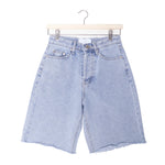 Straight Raw Hem Denim Shorts