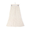 Ivory Feather Texture Long Skirt