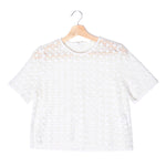 White Eyelet Crochet Blouse