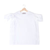 Pleated Drop Shoulder White Tee