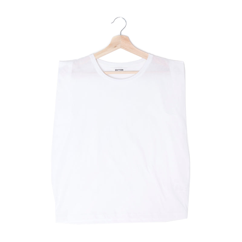 Shoulder Accent White Tee