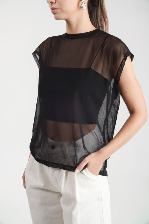 Sheer Mesh Black Top