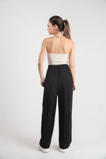 Black tailored Wide Leg Trousers