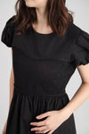 Puff Sleeve Long Black Dress