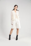 Ivory Four Pocket Sheer Lace Cardigan