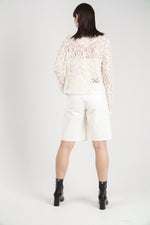 Ivory Four Pocket Sheer Lace Cardigan