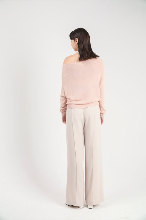 Blush Asymmetrical Shoulder Knit