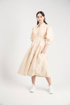 Beige Buttoned Long Shirt Dress