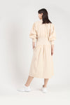 Beige Buttoned Long Shirt Dress